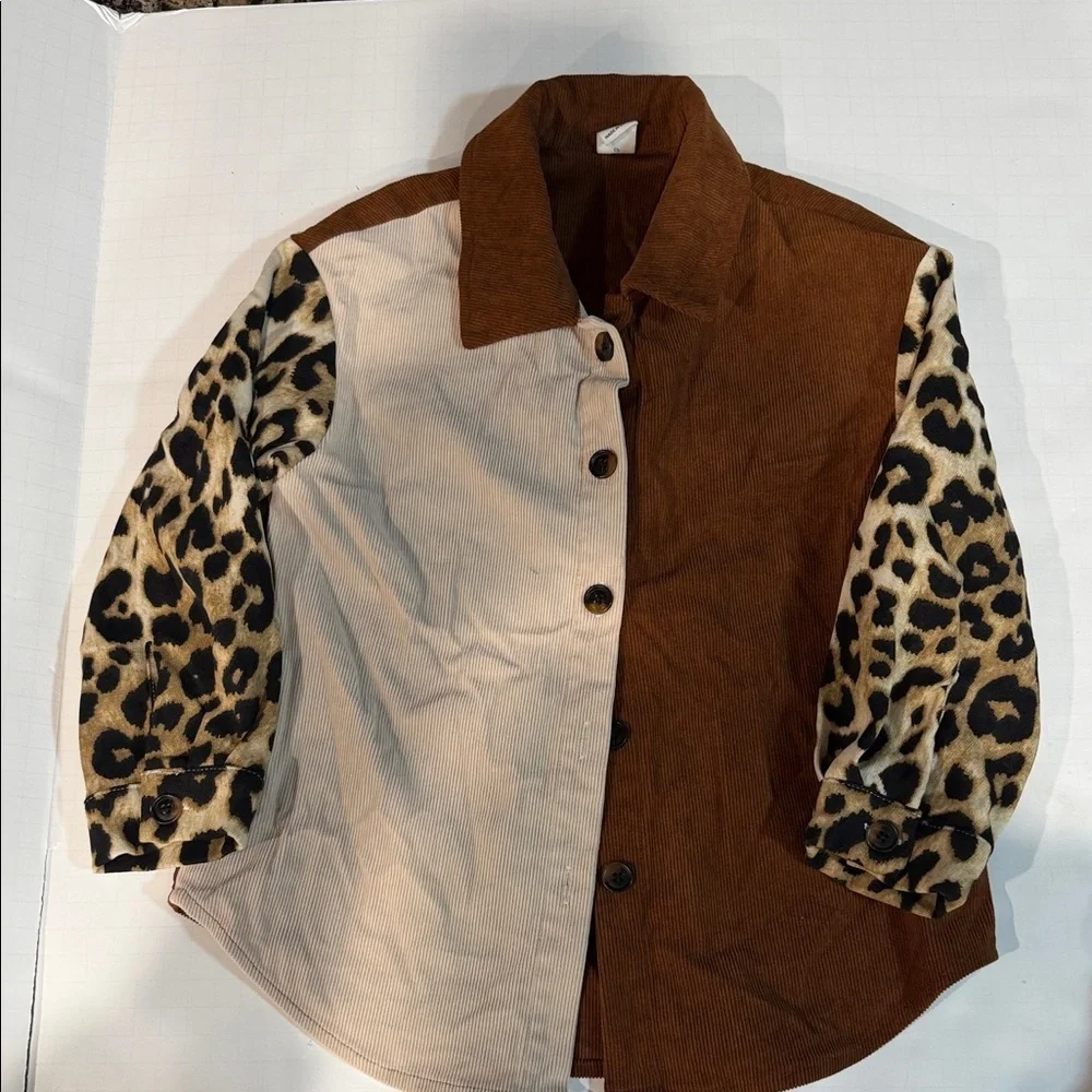 Leopard Print and Tan Kids Matching Set